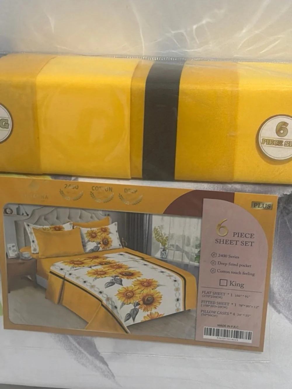 Sunflower Yellow 6-Piece Sheet Set - King Size